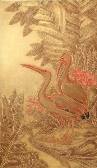 Gaston SUISSE (1896-1988) - Les ibis. Vers 1930.