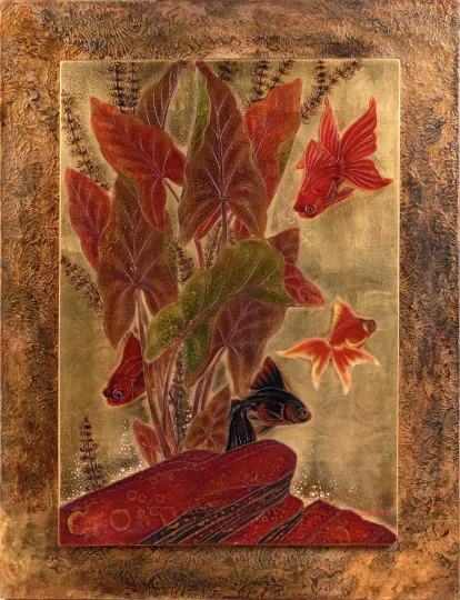 Gaston SUISSE (1896-1988) - Poissons japonais (Panneaux)