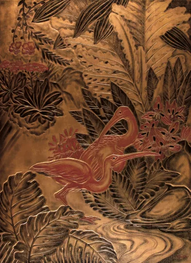 Gaston SUISSE (1896-1988) - Les Ibis Roses. Circa 1932.