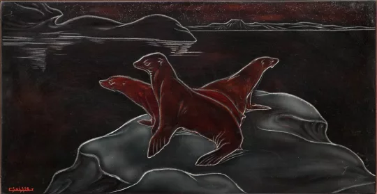 Gaston SUISSE (1896-1988) - Otaries sur la banquise