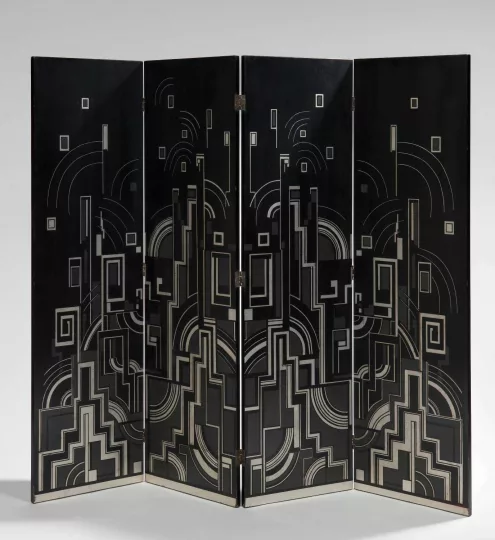 Gaston SUISSE (1896-1988) - Paravent à quatre feuilles, double face. Circa 1925.