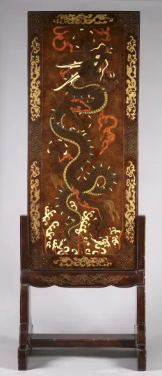Gaston SUISSE (1896-1988) - Écran au dragon, vers 1950.