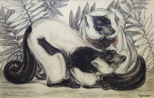 Gaston SUISSE (1896-1988) - Couple de Makis.  (1)