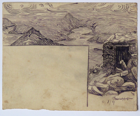 Gaston SUISSE (1896-1988) - Menu, lac de Presba. 
