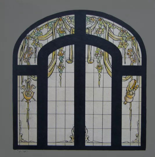 Gaston SUISSE (1896-1988) - Carton de vitrail exécuté pour Jacques Grüber.