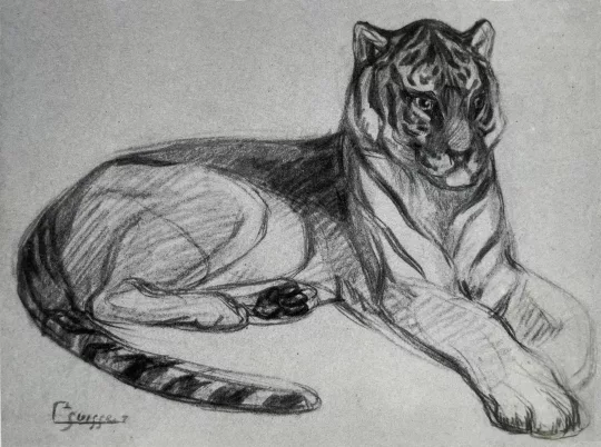 Gaston SUISSE (1896-1988) - Tigre couché (1)