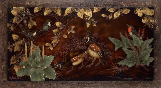 Gaston SUISSE (1896-1988) - Collins de Virginie et hirondelle de Chine